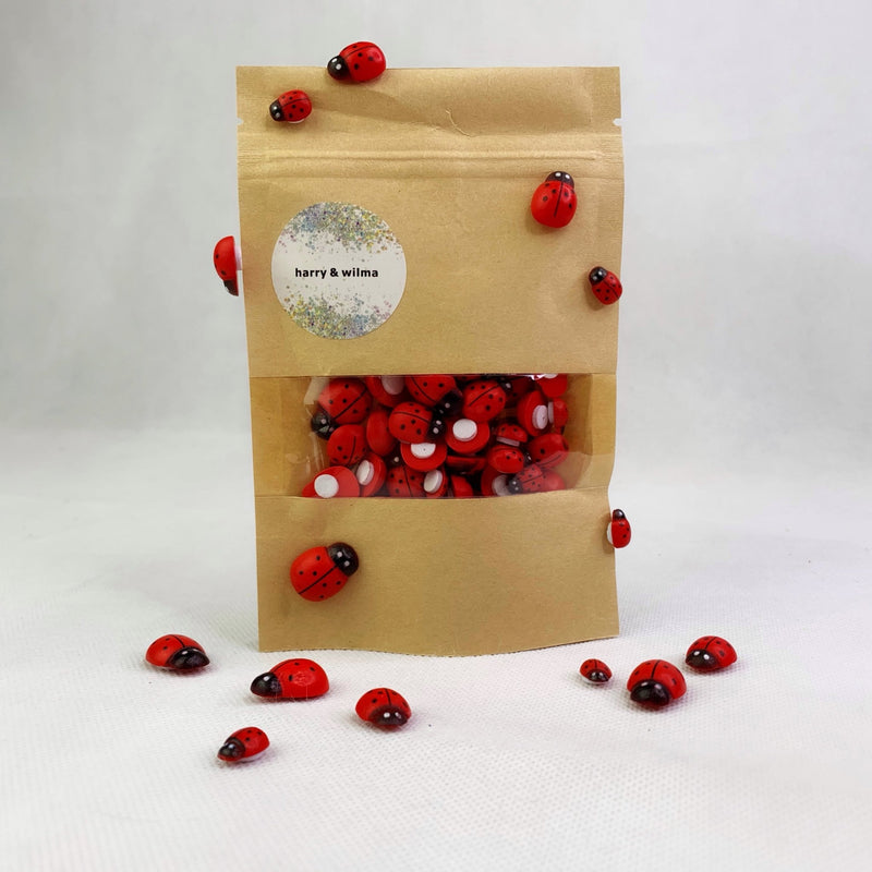 Adhesive Wooden Lady Birds Mix 125pc - Harry & Wilma