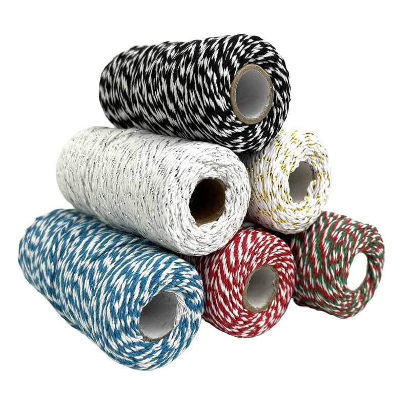 Bakers Twine 2mm Black and White 91mtr Roll - Harry & Wilma