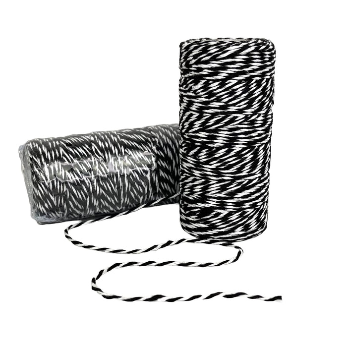 Bakers Twine 2mm Black and White 91mtr Roll - Harry & Wilma