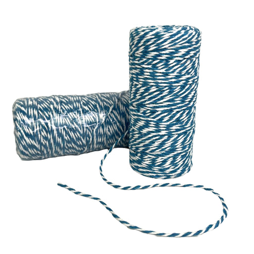 Bakers Twine 2mm Turquoise and White 91mtr Roll