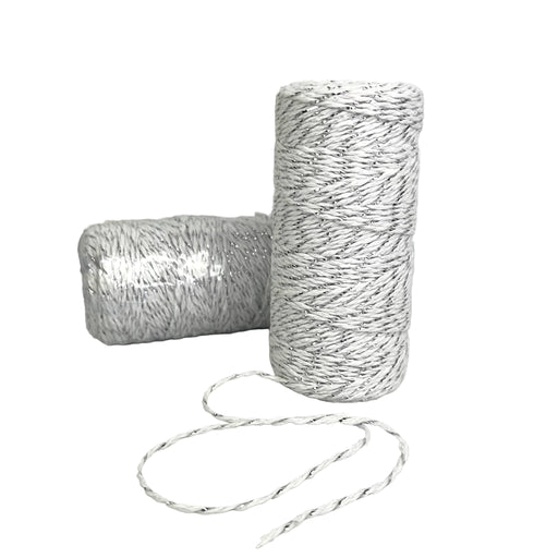 Bakers Twine 2mm White and Silver 91mtr Roll