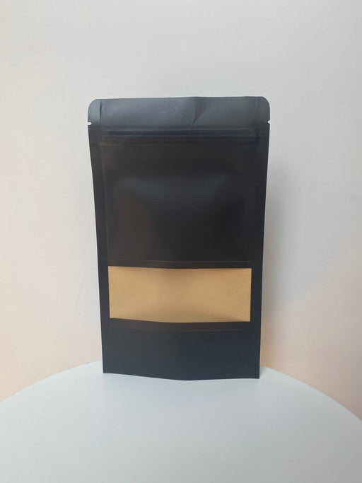Black Stand Up Pouch Bag - Clear Window (100pcs) (12*20cm)
