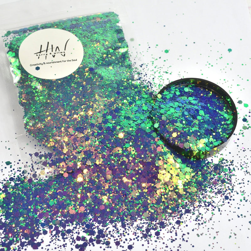 Chameleon Aurora Glitter Gold Blue Purple Green - Harry & Wilma