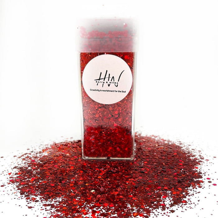 Chunky Glitter Large 125g Super Sparkle - Magic Red - Harry & Wilma