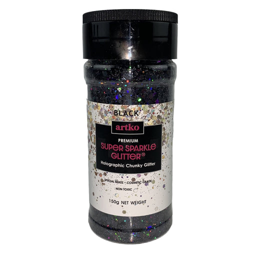 Chunky Glitter Large 150g Super Sparkle -  Black