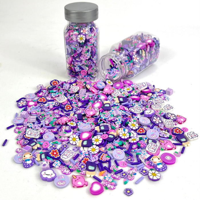 Clay Slices Funky Purple Mix packed in a cute milk bottle 35 - 45g approx. - Harry & Wilma