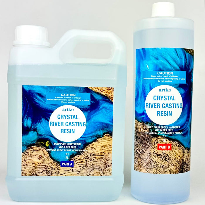 Crystal River Deep Pour Epoxy Resin 2:1 3litre (3.2kg) - Harry & Wilma