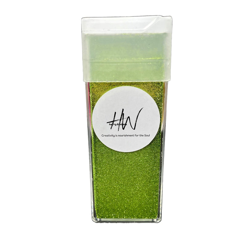Extra Fine Glitter Ultra Metallic Cosmetic Grade - Lime Green 130gms - Harry & Wilma