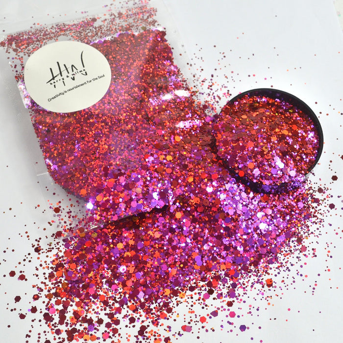 Extreme Super Chameleon Glitter Hot Pink Red - Harry & Wilma