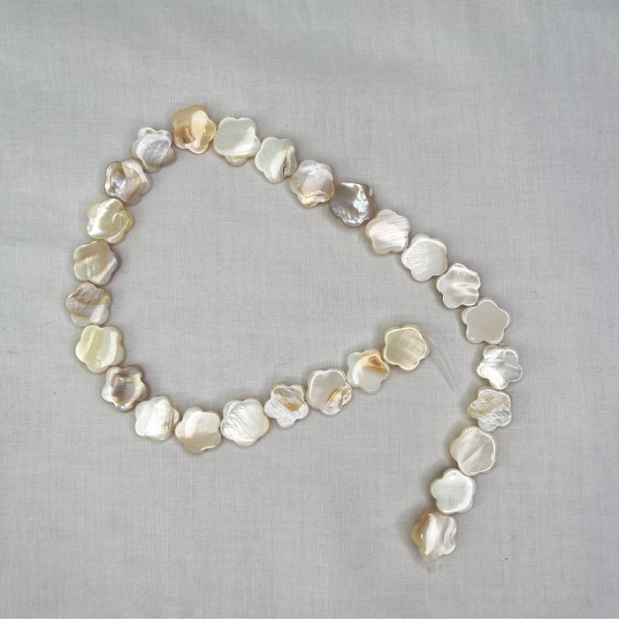 Flower Shape Mother of Pearl Bead Strands 15mm - Harry & Wilma