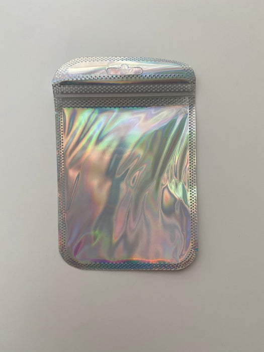 Funky Silver Holographic Bag - Transparent Face (100pcs) (8.5*13cm) - Harry & Wilma