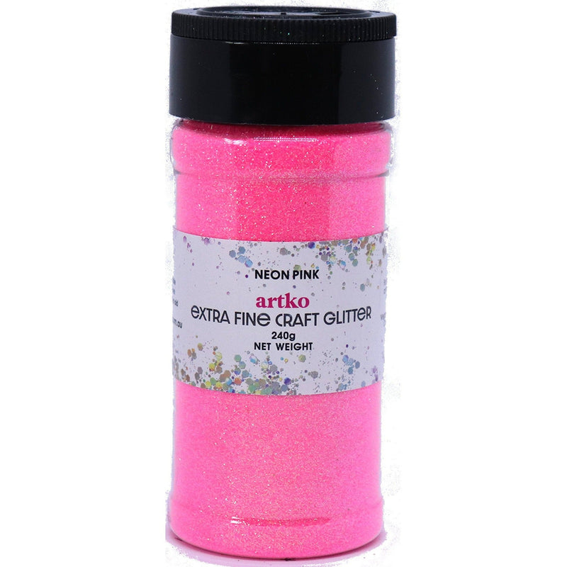 Glitter Extra Fine 240g - NEON PINK - Harry & Wilma