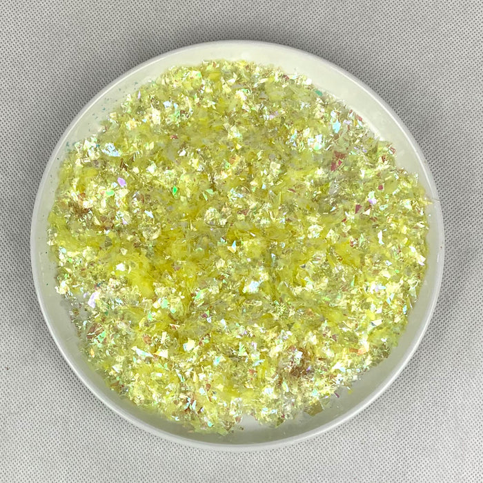 Glitter Irregular Flakes 50g - Iridescent Lemon - Harry & Wilma