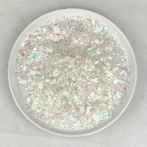 Glitter Irregular Flakes 50g - Iridescent White