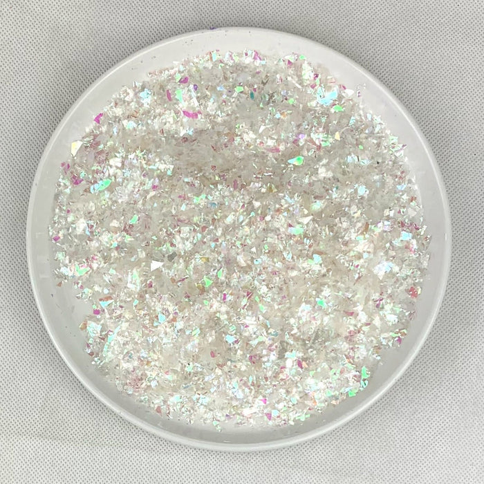 Glitter Irregular Flakes 50g - Iridescent White - Harry & Wilma