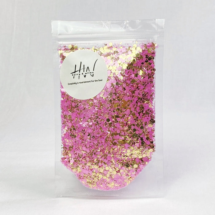 Glitter Matte Mix Poppy Pink 40g - Harry & Wilma