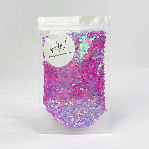 Glitter Round Pink & Purple Mix 40g