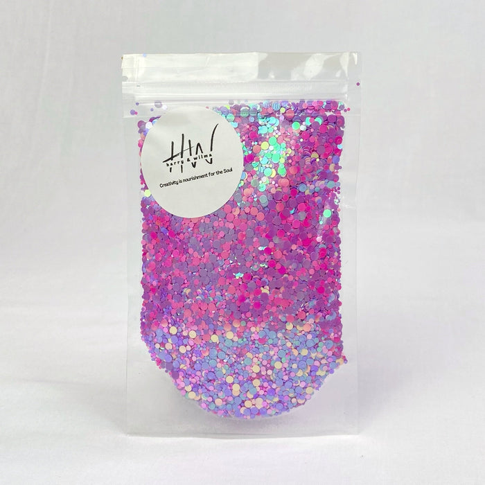 Glitter Round Pink & Purple Mix 40g - Harry & Wilma