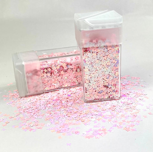 Glitter Shapes Butterflies - Pink Snow 3mm 32g
