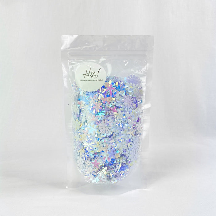 Glitter Shapes Dazzlers White 100g - Harry & Wilma