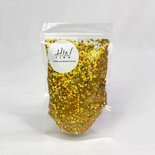 Glitter Shapes Stars - Gold Holographic 3mm