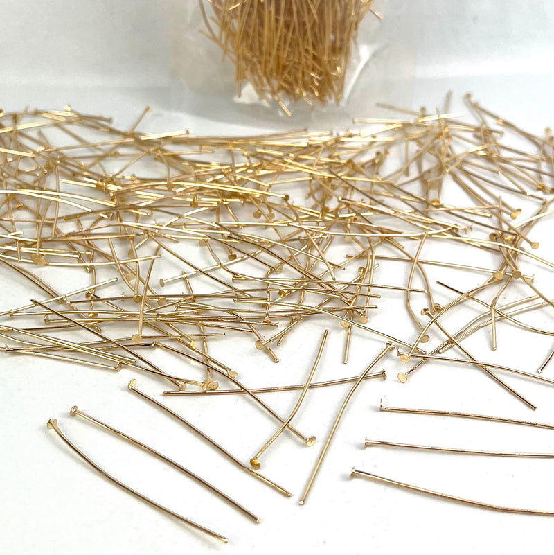 Head Pins 50mm Gold 55g - over 200pcs (Nickel Free)