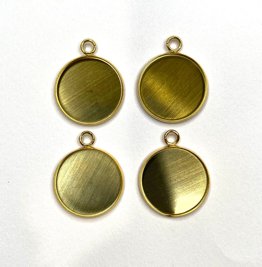 Cabochons Gold 20mm 4pcs - Stainless Steel