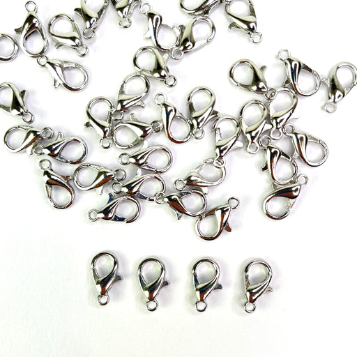 Lobster Clasps Silver (Nickel Free) 12mm 40pc