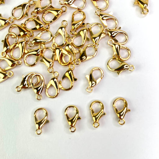 Lobster Clasps Gold (Nickel Free) 12mm 40pc