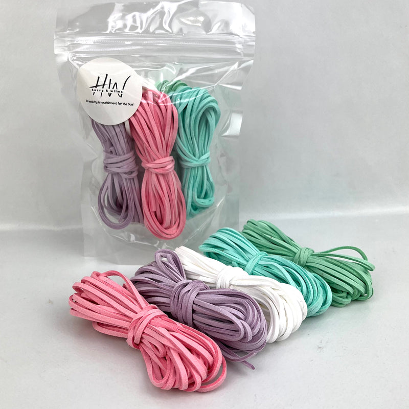 Faux Suede 2.6mm Bundle Pastel Tones 5x5m Hanks