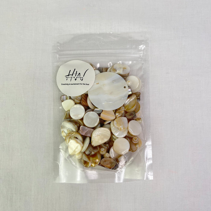 Premium Natural Mother of Pearl  Bead Mix 150g Approx 100pc