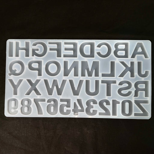 Silicone Resin Mould - Alphabet & Numbers REVERSE