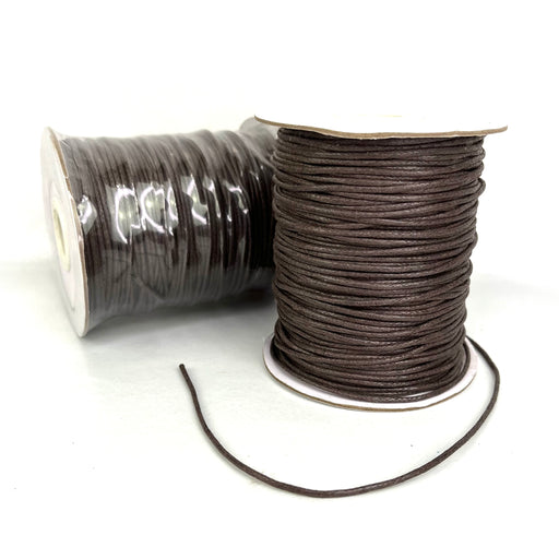 Waxed Cotton Cord 1.5mm Brown 100yd Roll