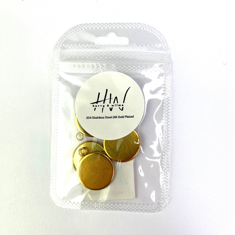 Cabochons Gold 20mm 4pcs - Stainless Steel