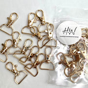 Key Ring D Shaped Swivel Gold (Nickel free)