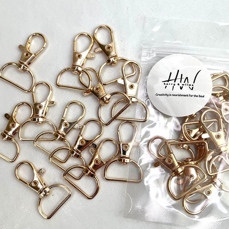 Key Ring D Shaped Swivel Gold (Nickel free)