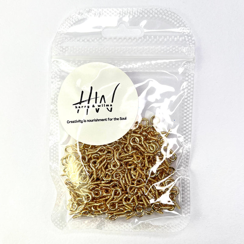 Mini Screws Gold 250pc 10mm (Nickel free)