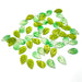 Green Glass Leaves - 35g (approx 50pcs)