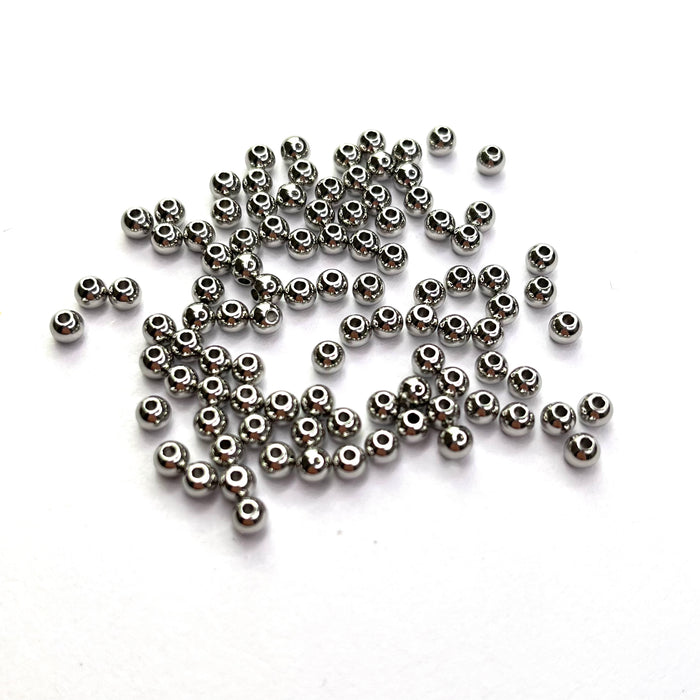Round Spacers Silver 5mm 100pcs - Stainless Steel