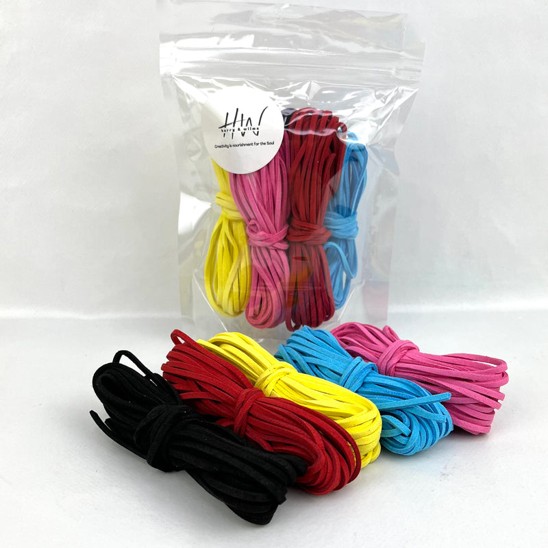 Faux Suede 2.6mm Bundle Bright Tones 5x5m Hanks