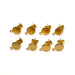 Drop Stud Pad Earings Gold 8pcs - Stainless Steel