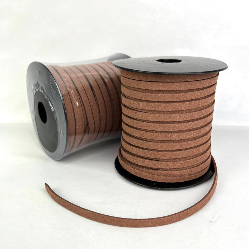 Faux Suede Rolls 5mm Brown 27mtrs