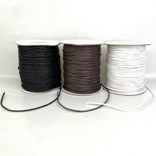Waxed Cotton Cord 1.5mm Brown 100yd Roll