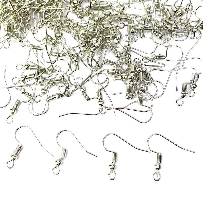 Earring Hooks Silver 200pc (Nickel free)