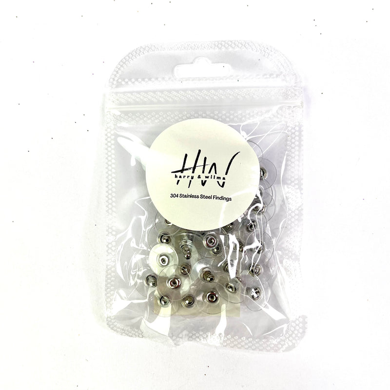 Comfort clutches Silver 40pcs - Stainless Steel