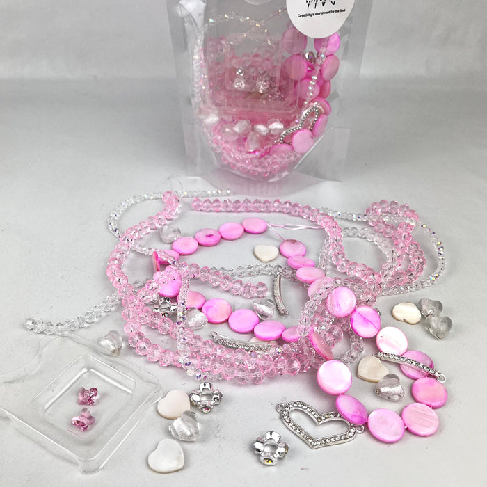 Deluxe Bead Mix with Free Swarovski Crystal - Princess Pink