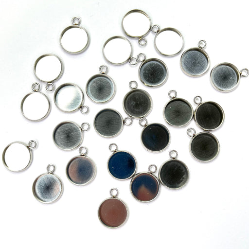 Cabochons Silver 12mm 25pcs - Stainless Steel