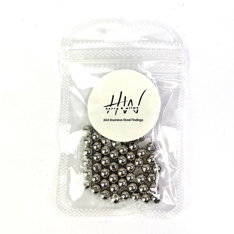 Round spacers 6mm 60pcs - Stainless Steel