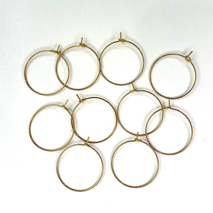 Earing Hoops Gold 18K 10pcs - Stainless Steel