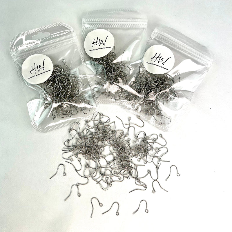 French Earring Hooks Silver (Nickel Free) 200pcs